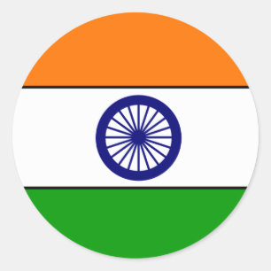 Sticker Rond Drapeau indien T-shirts et cadeaux