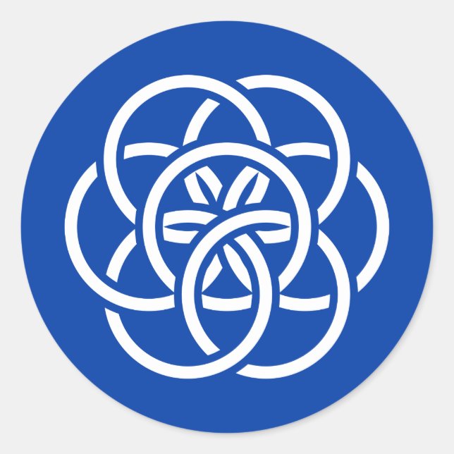 Sticker Rond Drapeau international de la planète Terre (Devant)