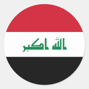 Sticker Rond Drapeau irakien, Drapeau irakien