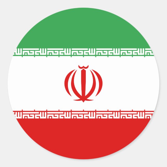 Sticker Rond Drapeau Iran (Devant)
