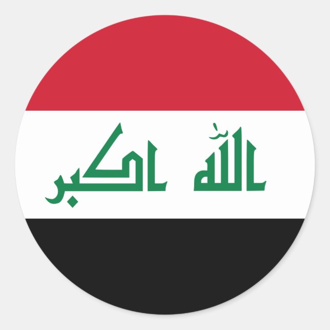 Sticker Rond Drapeau Iraq (Iraq) (Devant)