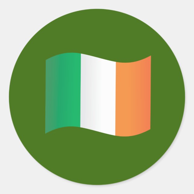 Sticker Rond Drapeau irlandais (Devant)