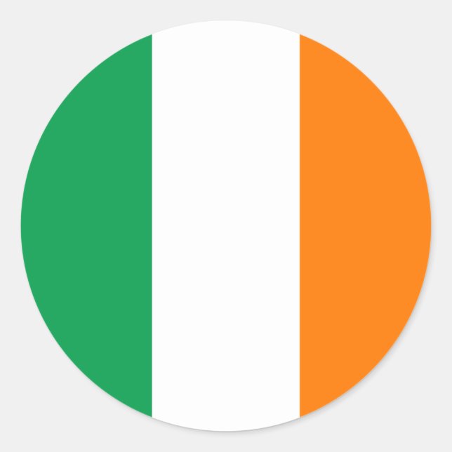 Sticker Rond Drapeau irlandais (Devant)