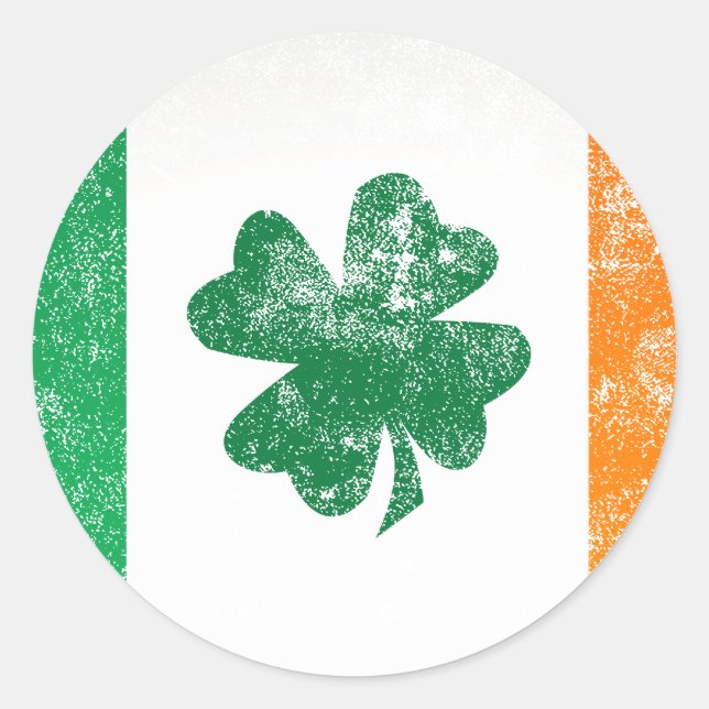 Sticker Rond Drapeau irlandais (Devant)