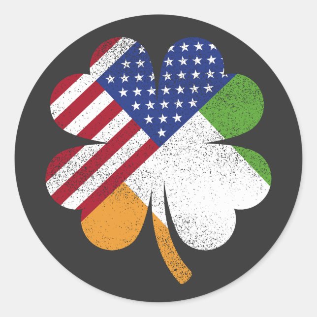 Sticker Rond Drapeau irlandais américain Irlande (Devant)