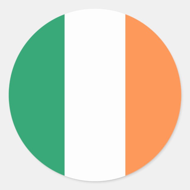 Sticker Rond Drapeau irlandais, Drapeau de la République d'Irla (Devant)