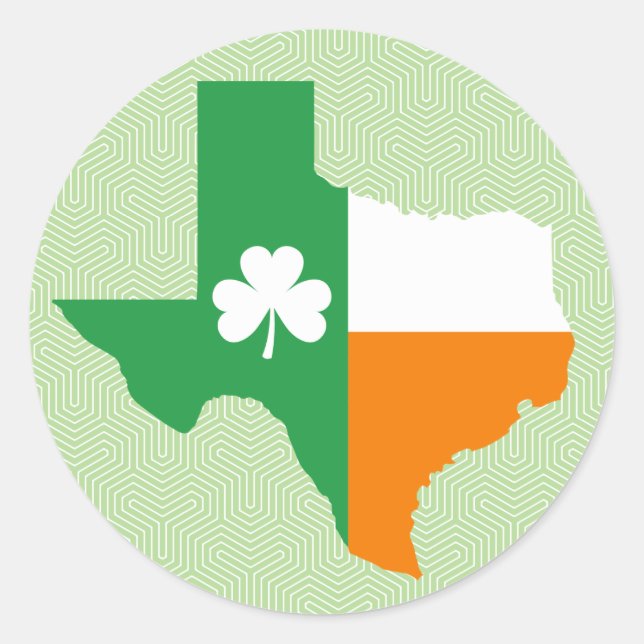 Sticker Rond Drapeau irlandais du Texas (Devant)