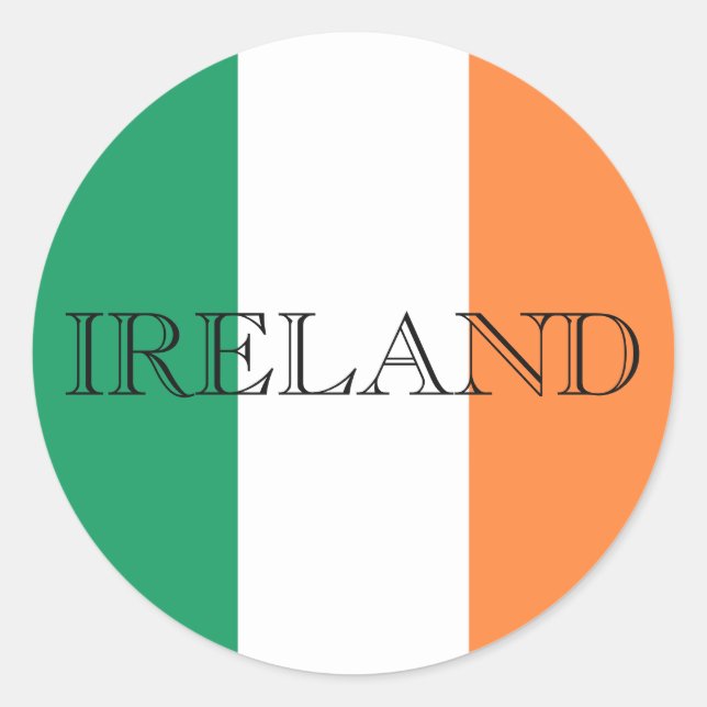 Sticker Rond Drapeau irlandais Irlande (Devant)
