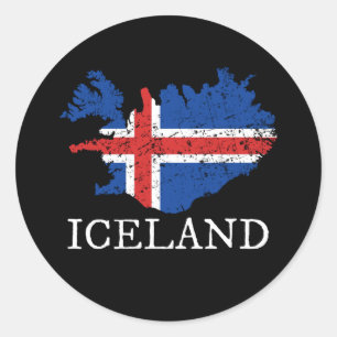 Sticker Rond Drapeau Islande