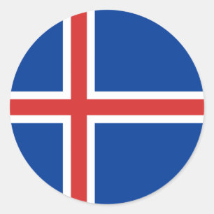 Sticker Rond Drapeau Islande
