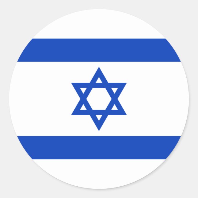 Sticker Rond Drapeau israélien, Drapeau d'Israël (Devant)