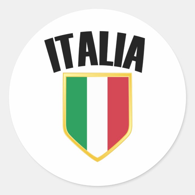 Sticker Rond Drapeau Italia Crest Italie (Devant)