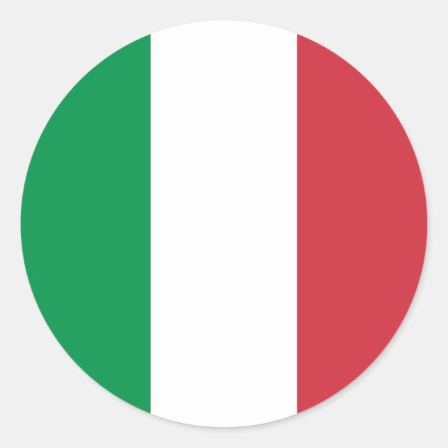 Sticker Rond Drapeau Italie (Devant)