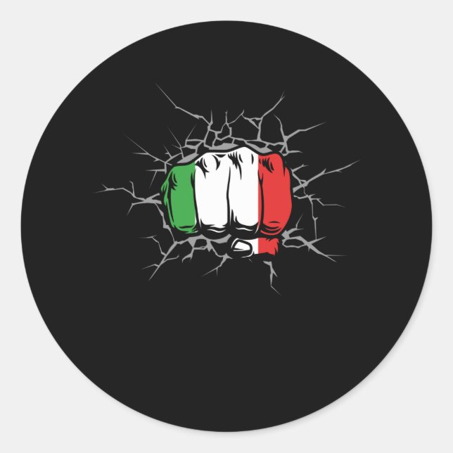 Sticker Rond Drapeau Italie (Devant)