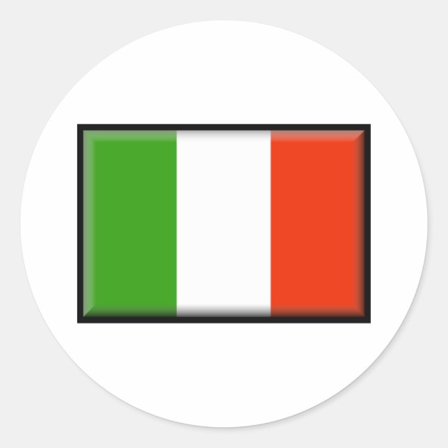 Sticker Rond Drapeau Italie (Devant)