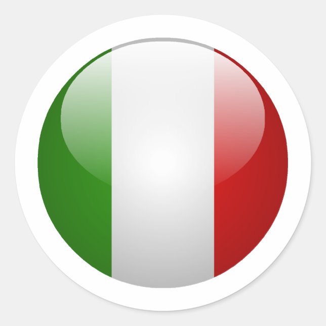 Sticker Rond Drapeau Italie (Devant)
