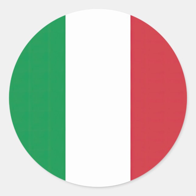Sticker Rond Drapeau Italie Tricolore (Devant)