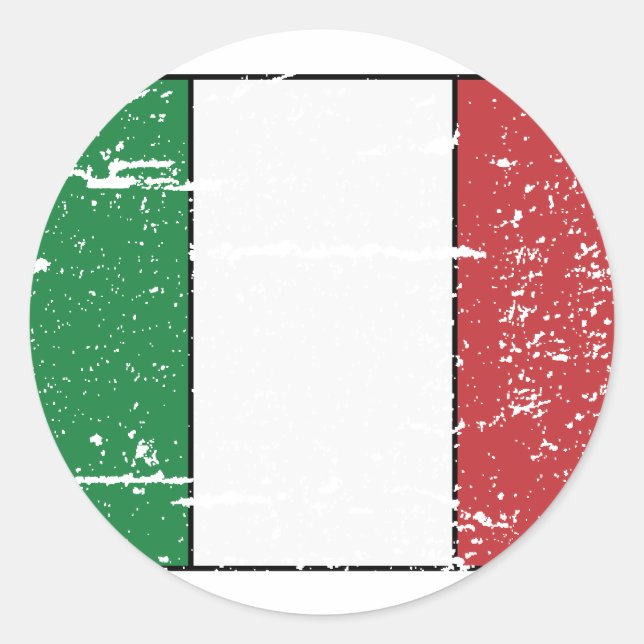 Sticker Rond Drapeau Italie vintage (Devant)