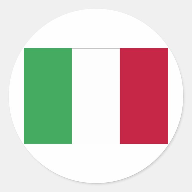 STICKER ROND DRAPEAU ITALIEN (Devant)