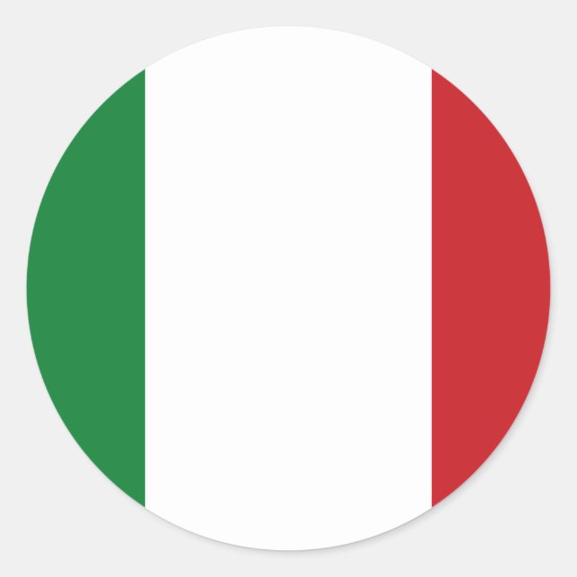 Sticker Rond Drapeau italien (Devant)