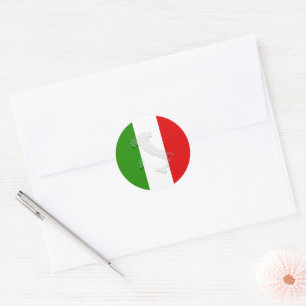 Sticker Rond Drapeau italien
