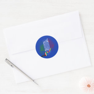 Sticker Rond Drapeau italien