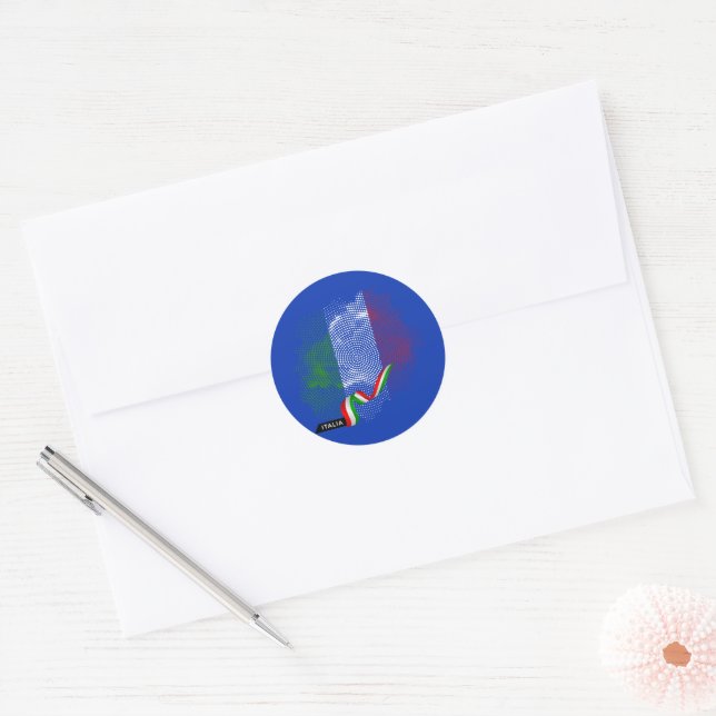 Sticker Rond Drapeau italien (Enveloppe)
