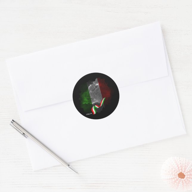 Sticker Rond Drapeau italien (Enveloppe)