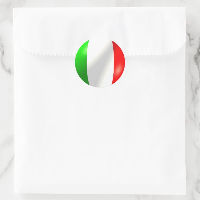 Sticker Rond Drapeau italien (Sac)