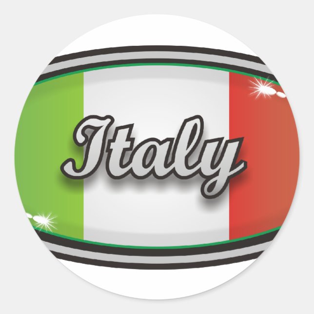Sticker Rond Drapeau italien 1 (Devant)