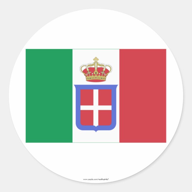 Sticker Rond Drapeau italien (1861-1946) (Devant)