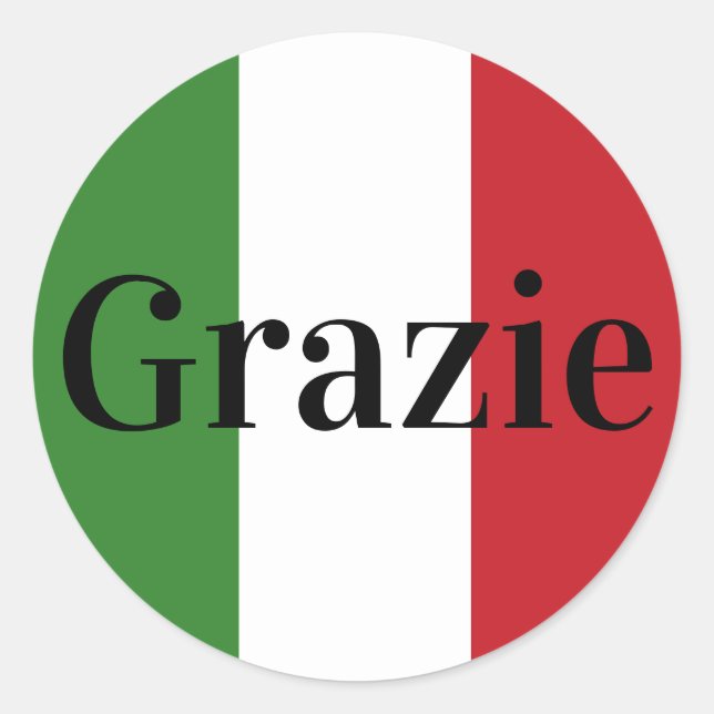 Sticker Rond Drapeau italien Couleurs Italie Vert Blanc Rouge G (Devant)