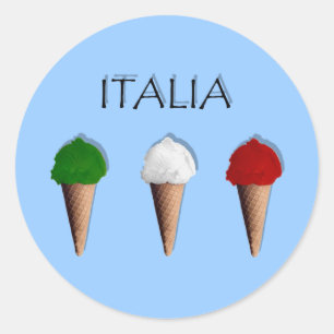 Sticker Rond Drapeau italien de crème glacée de Gelati de