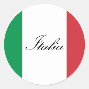 Sticker Rond Drapeau italien - Drapeau italien - Italie