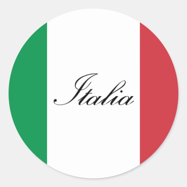 Sticker Rond Drapeau italien - Drapeau italien - Italie (Devant)