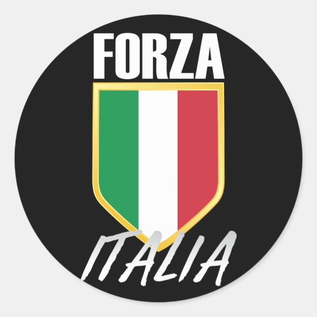 Sticker Rond Drapeau italien Forza Italia Soccer (Devant)
