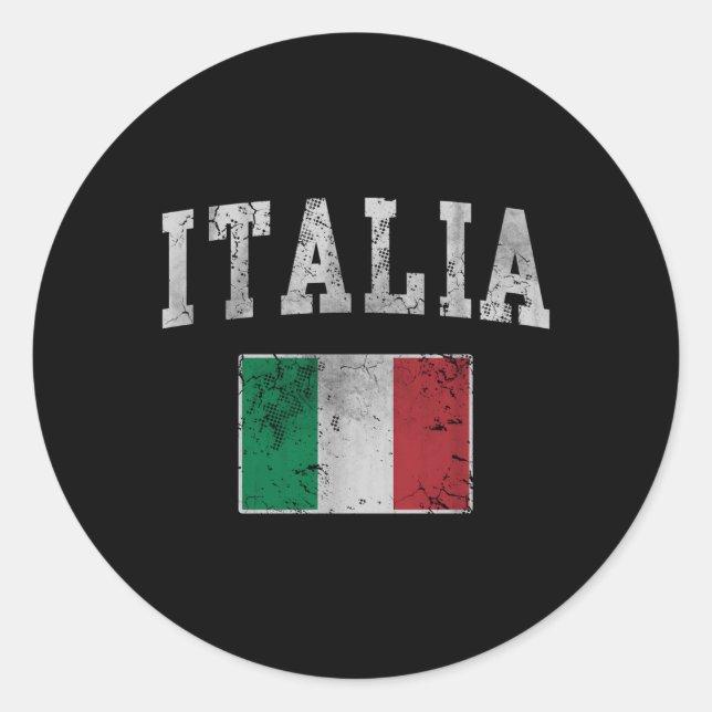 Sticker Rond Drapeau italien Italie Italiano (Devant)