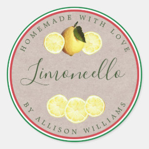 Sticker Rond Drapeau italien Limoncello fait maison sur mesure