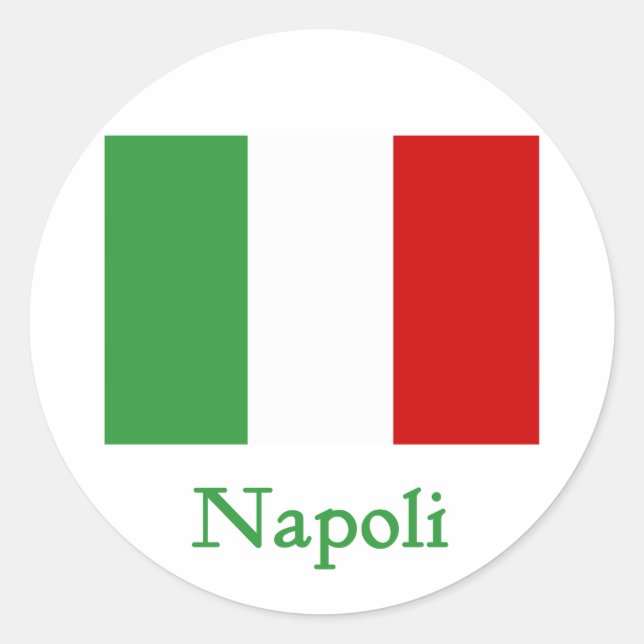 Sticker Rond Drapeau italien Napoli (Devant)