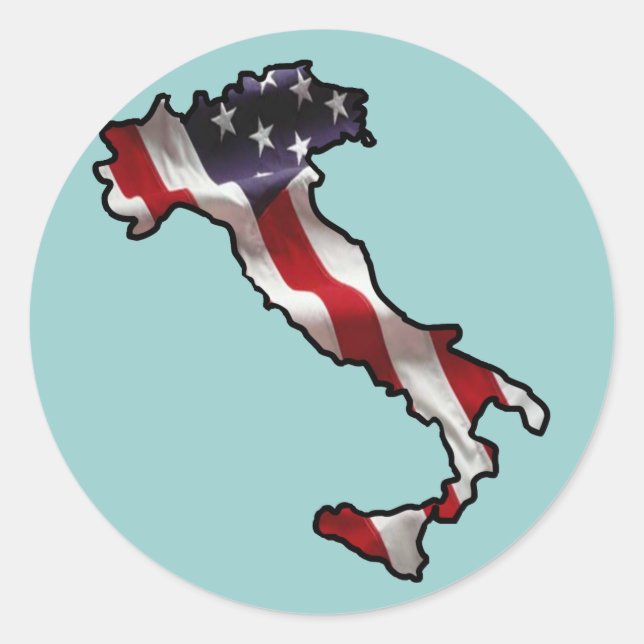 Sticker Rond Drapeau italo-américain (Devant)
