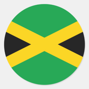 Sticker Rond Drapeau jamaïcain