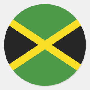 Sticker Rond Drapeau jamaïcain