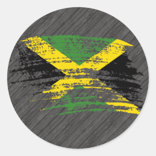 Sticker Rond Drapeau jamaïcain cool