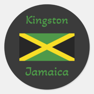 Sticker Rond Drapeau jamaïcain de Kingston
