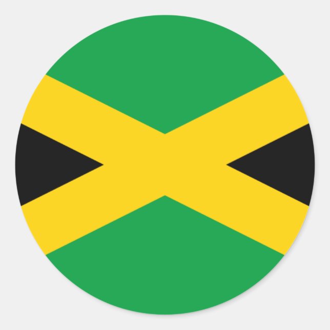 Sticker Rond Drapeau jamaïcain - Drapeau jamaïcain (Devant)