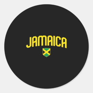Sticker Rond Drapeau Jamaïcain Jamaïcain Vintage Athlétique Rét