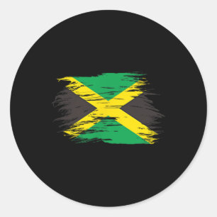 Sticker Rond Drapeau jamaïcain Jamaïque Souvenir Amour Voyage V