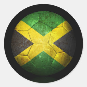 Sticker Rond Drapeau Jamaïcain porté Football de football