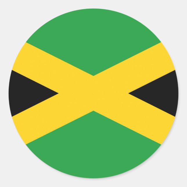 Sticker Rond Drapeau Jamaïque  (Devant)