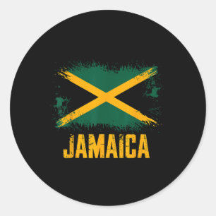 Sticker Rond Drapeau Jamaïque
